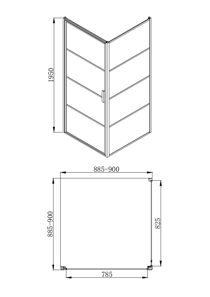 Душевой уголок 90х90 см Bravat Blackline BS090.2115B, стекло прозрачное