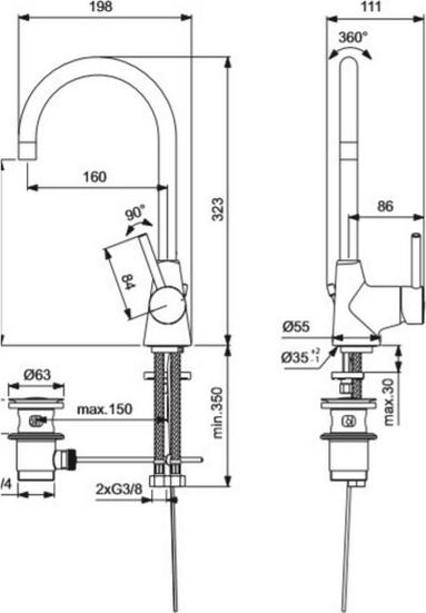 Смеситель Ideal Standard Ceraline BC195AA для раковины, хром