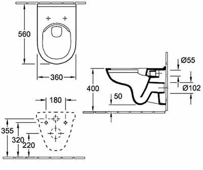 Инсталляция Grohe с безободковым унитазом Villeroy&Boch O.novo 5660 HR01, сиденье микролифт, комплект (38772001-5660HR01)