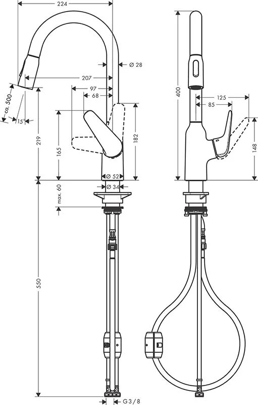 Смеситель для кухни Hansgrohe Focus 71800800 серый