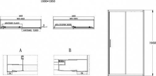 Душевая дверь в нишу BelBagno UNO-195-BF-1-110-C-Cr