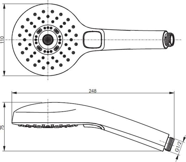 Ручной душ TOTO Showers TBW01011E1A, хром