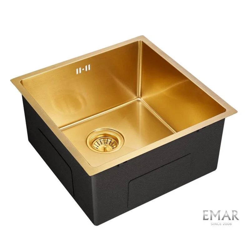 Кухонная мойка из нержавеющей стали EMAR EMB-112 PVD Nano Golden