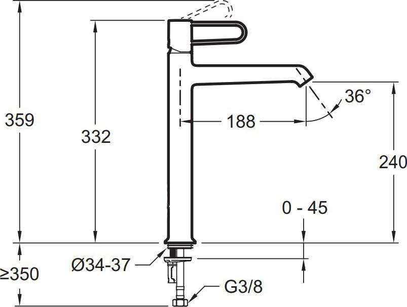 Смеситель для раковины Jacob Delafon Odeon Rive Gauche E21031-CP-00, корпус белый, ручка хром