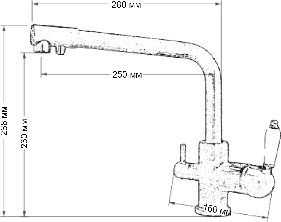 Смеситель Seaman Barcelone SSL-5384 Water для кухонной мойки