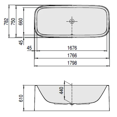 Акриловая ванна Hoesch Singlebath 3697.010 белый