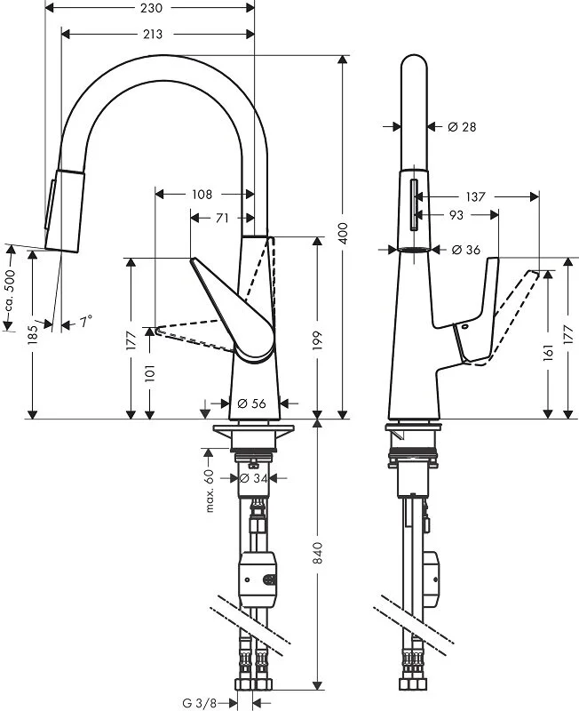 Смеситель для кухни Hansgrohe Talis 72817000 хром