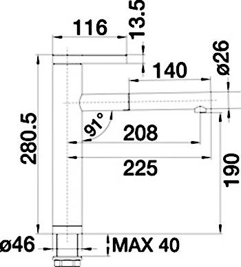 Смеситель Blanco Linee-S 518441 для кухонной мойки