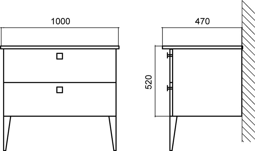 Мебель для ванной BelBagno Atria 100 bianco lucido 2 ящика