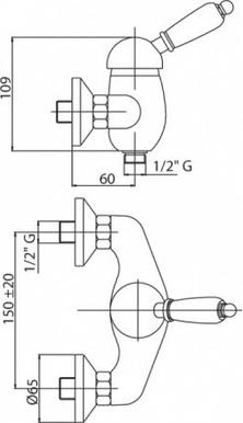 Смеситель для душа Cezares ELITE-DM-03-Bi, золото