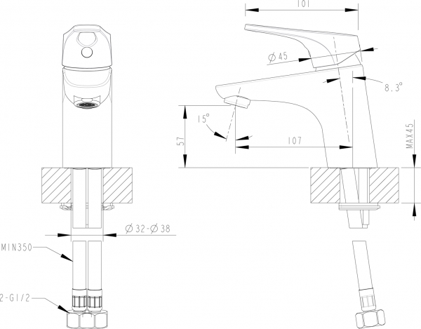 Смеситель Bravat Drop-D F148162C для раковины