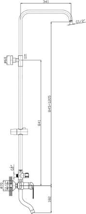 Душевая стойка Rush ST4235-50 с изливом