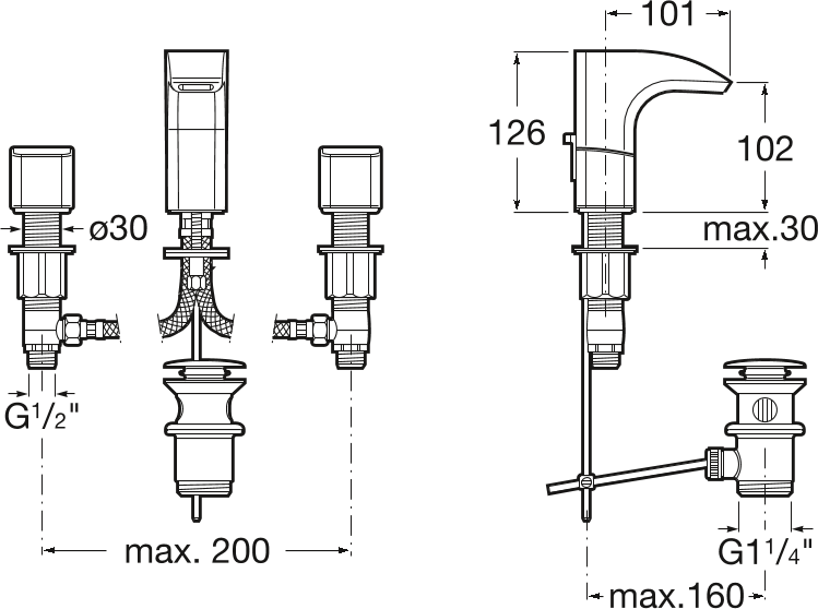 Смеситель для раковины Roca Thesis 5A4450C00