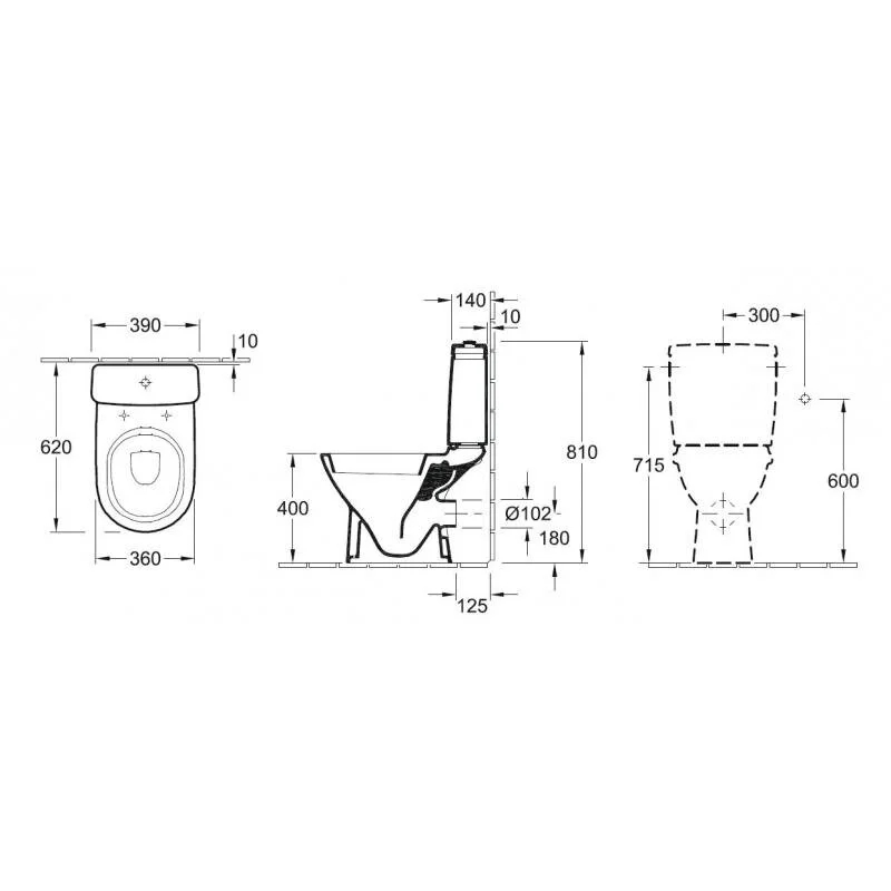 Напольный унитаз Villeroy&Boch O'novo 5689 1001