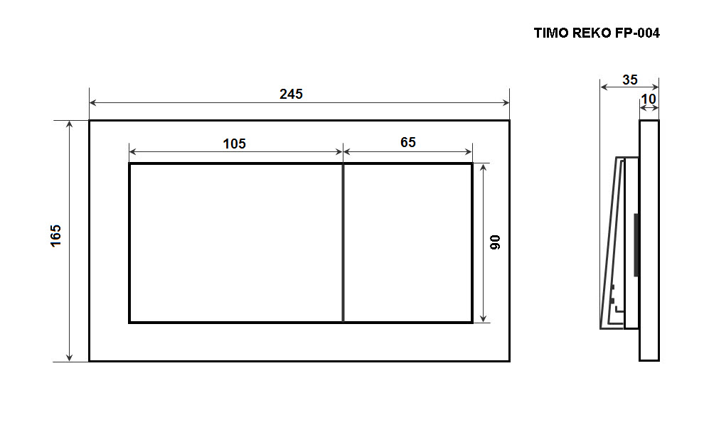 Кнопка смыва Timo Reko FP-004MB черный матовый