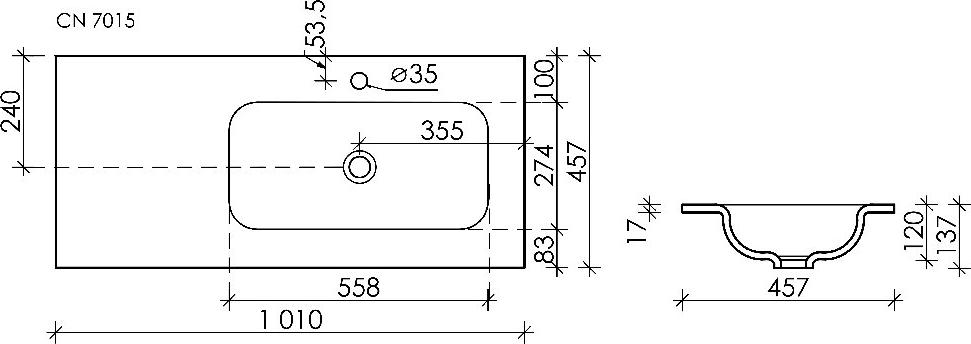 Раковина Ceramica Nova Element 101 R CN7015, белый