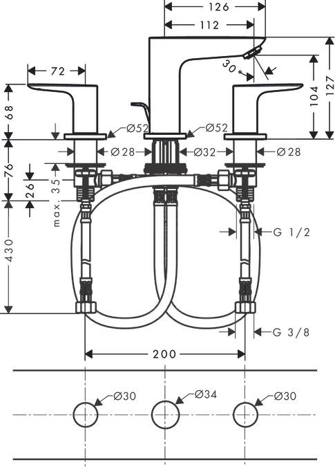 Смеситель для раковины Hansgrohe Talis E 71733140, шлифованная бронза