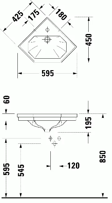 Раковина Duravit 1930 Series 793420000 белый