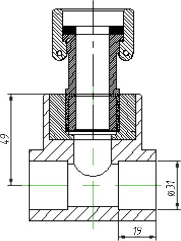 Тройник Kalde 3222-tut-321a00 32х1 1/4" с накидной гайкой