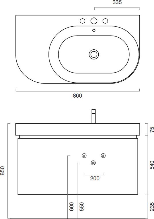 Тумба для комплекта Berloni Bagno Day DY BS05 DX 401