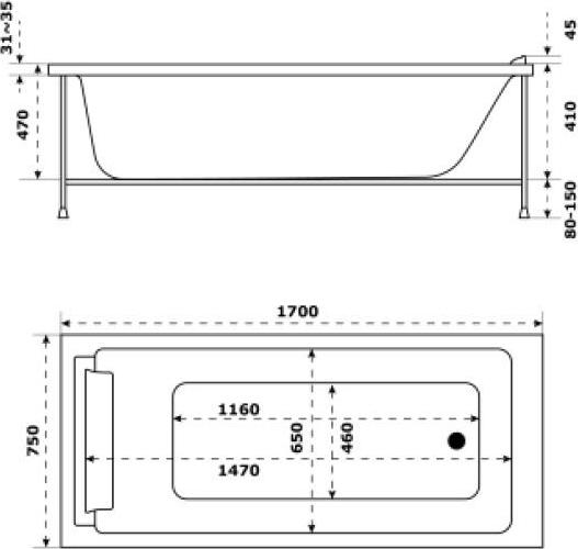 Фронтальная панель 170x75 см Jacob Delafon Spacio E6D086RU-00