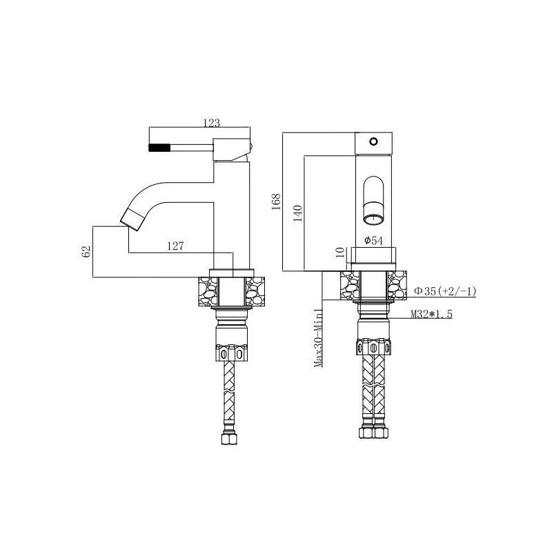 Смеситель для раковины Voda Vessel VSL26 серый