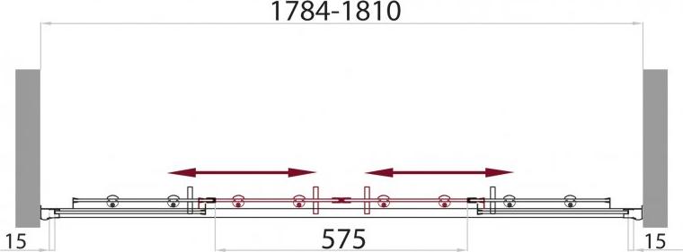 Душевая дверь в нишу BelBagno UNO-BF-2-180-C-Cr стекло прозрачное