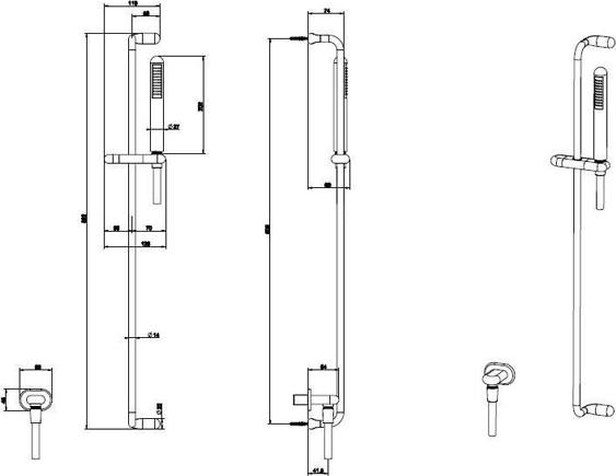 Душевой гарнитур Gessi Goccia 33642#299, черный