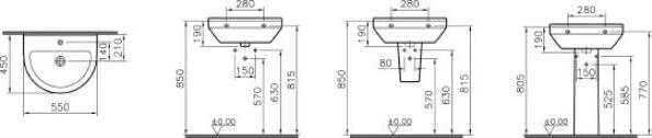 Раковина VitrA S50 55 см 5301B003-0001, белый