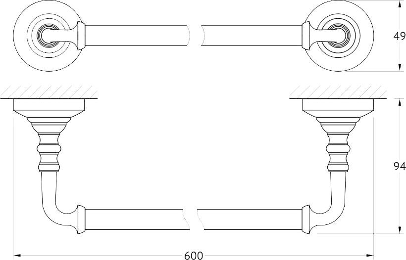 Полотенцедержатель 3SC Stilmar STI 513 античная бронза 60 см