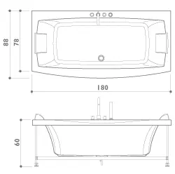 Акриловая ванна Jacuzzi Invita 9450-064A белый