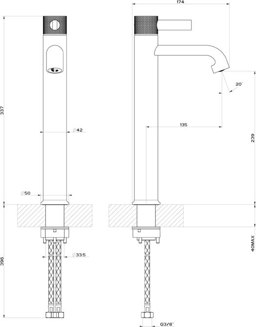 Смеситель для раковины Gessi Inciso 58004#149, finox