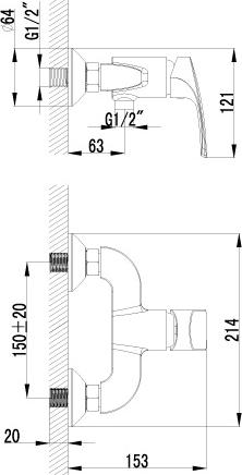 Смеситель Lemark plus Shape LM1703C для душа