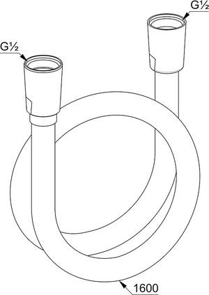 Душевой шланг 160 см Kludi Suparaflex 6107287-00, черный