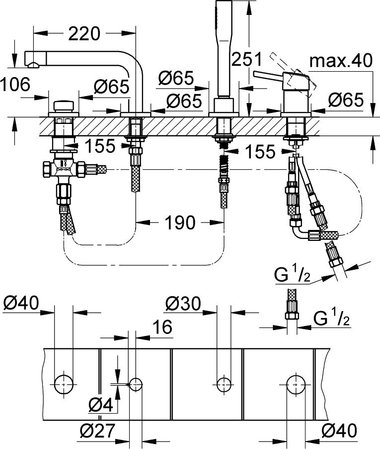 Смеситель для ванны Grohe Concetto new 19576002