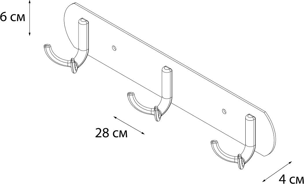Планка Fixsen FX-2113 хром 3 крючка
