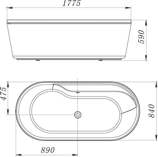 Акриловая ванна BelBagno BB14-K