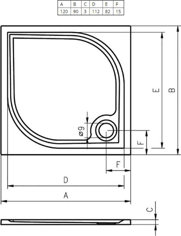 Душевой поддон Riho Kolping DB34 120x90 см белый + сифон, D004009005