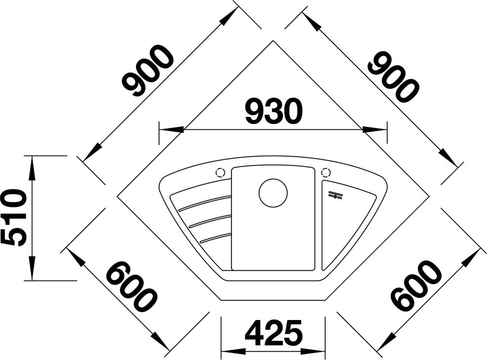 Кухонная мойка Blanco Zia 9 E 514757 алюметаллик