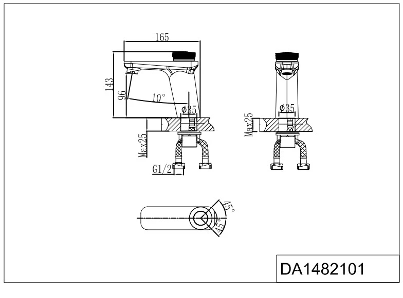 Смеситель для раковины D&K Bayern.Alfeld DA1482101 хром