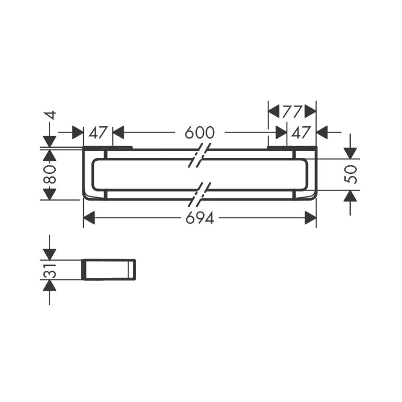 Полка Axor Universal Softsquare 42832670 черный