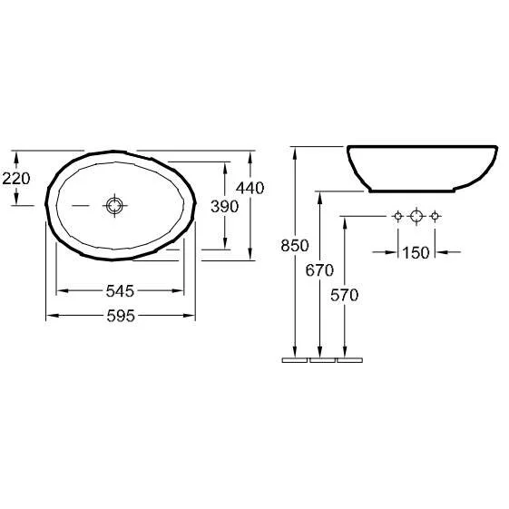 Раковина накладная Villeroy&Boch Aveo 413260R1 белый