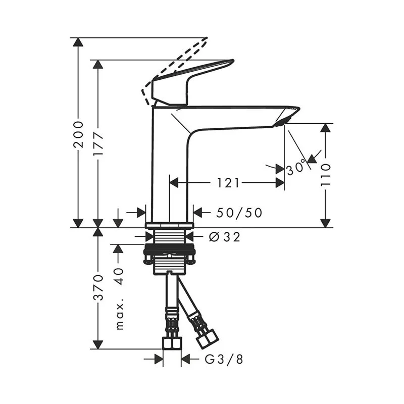 Смеситель для раковины Hansgrohe Logis 71255670 черный