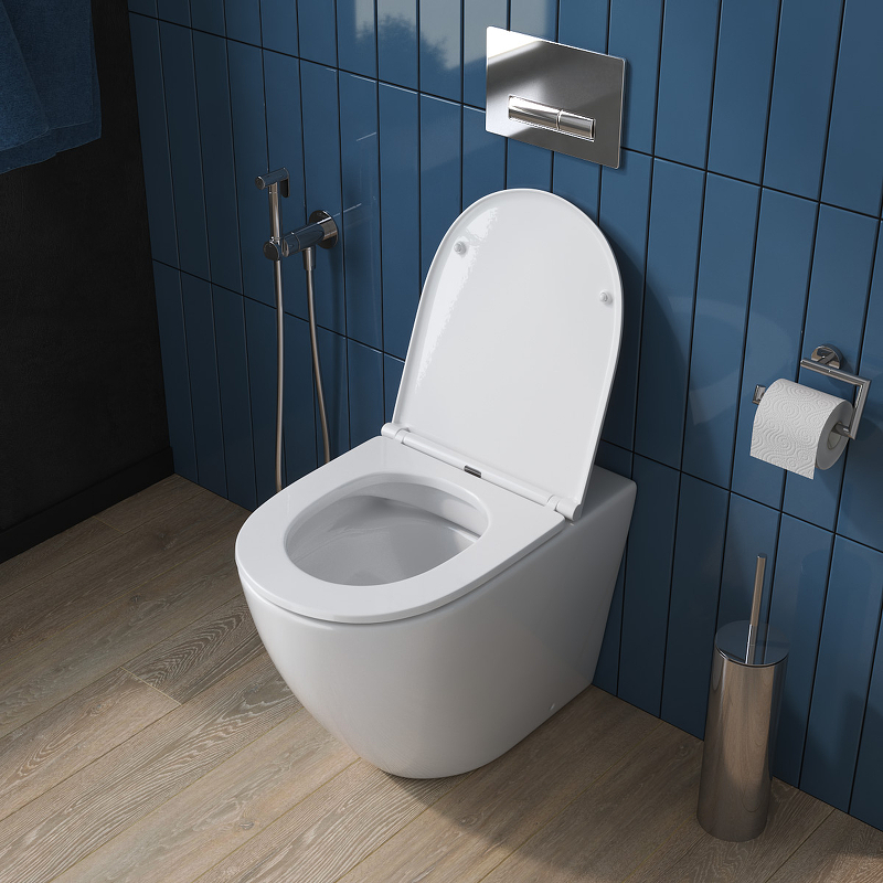 Унитаз приставной BelBagno Sfera-R BB2141CBR/BB870SC с сиденьем микролифт, белый