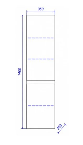 Шкаф-пенал Aquanika Base AQВ3530140RU87 белый, серый