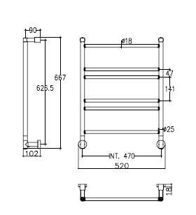 Полотенцесушитель Margaroli Mini 50х62.2 358647CRB хром