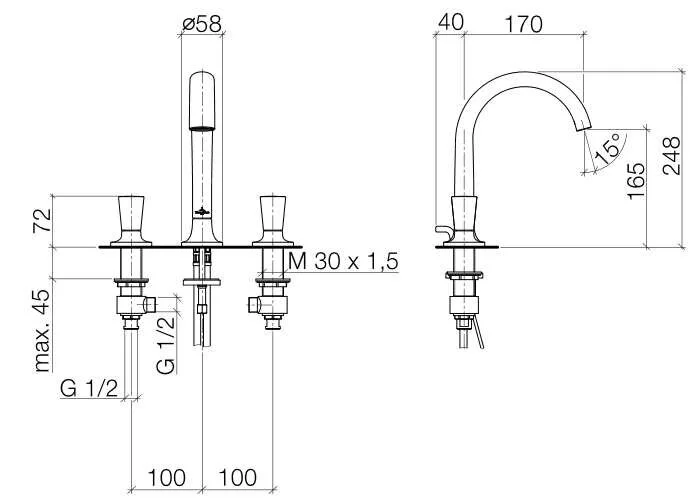 Смеситель для раковины Dornbracht LaFleur 20 711 955-00 хром