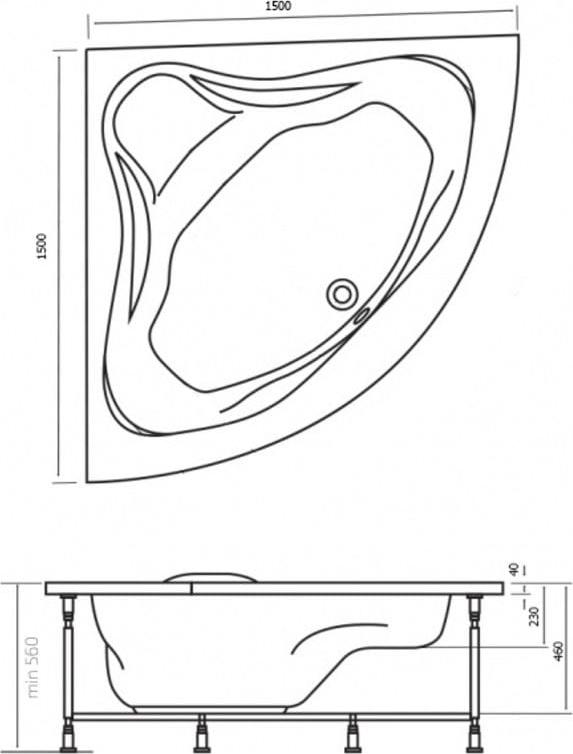 Акриловая ванна Alpen Rumina 150х150 AVY0055