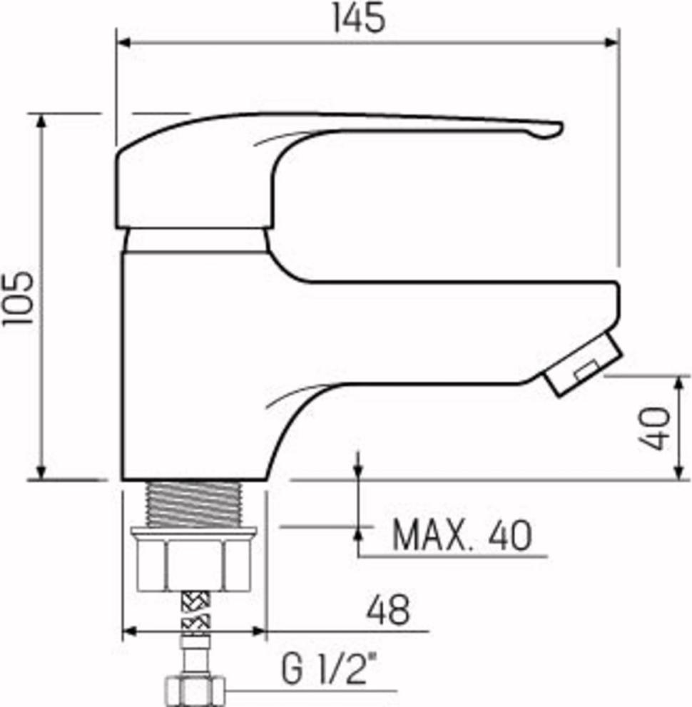 Смеситель для умывальника РМС SL50-001F, хром