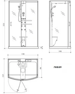 Душевая кабина Jacuzzi Mynima 9547-127A Sx/Dx